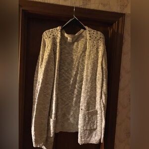 Cream Mingled Sweater Cadigan XXL w pockets